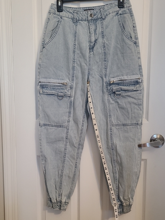 Hot Topic Denim - Hot Topic Light Blue Boyfriend Cargo Jeans